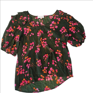 Womens Caballero Short sleeve floral top medium new